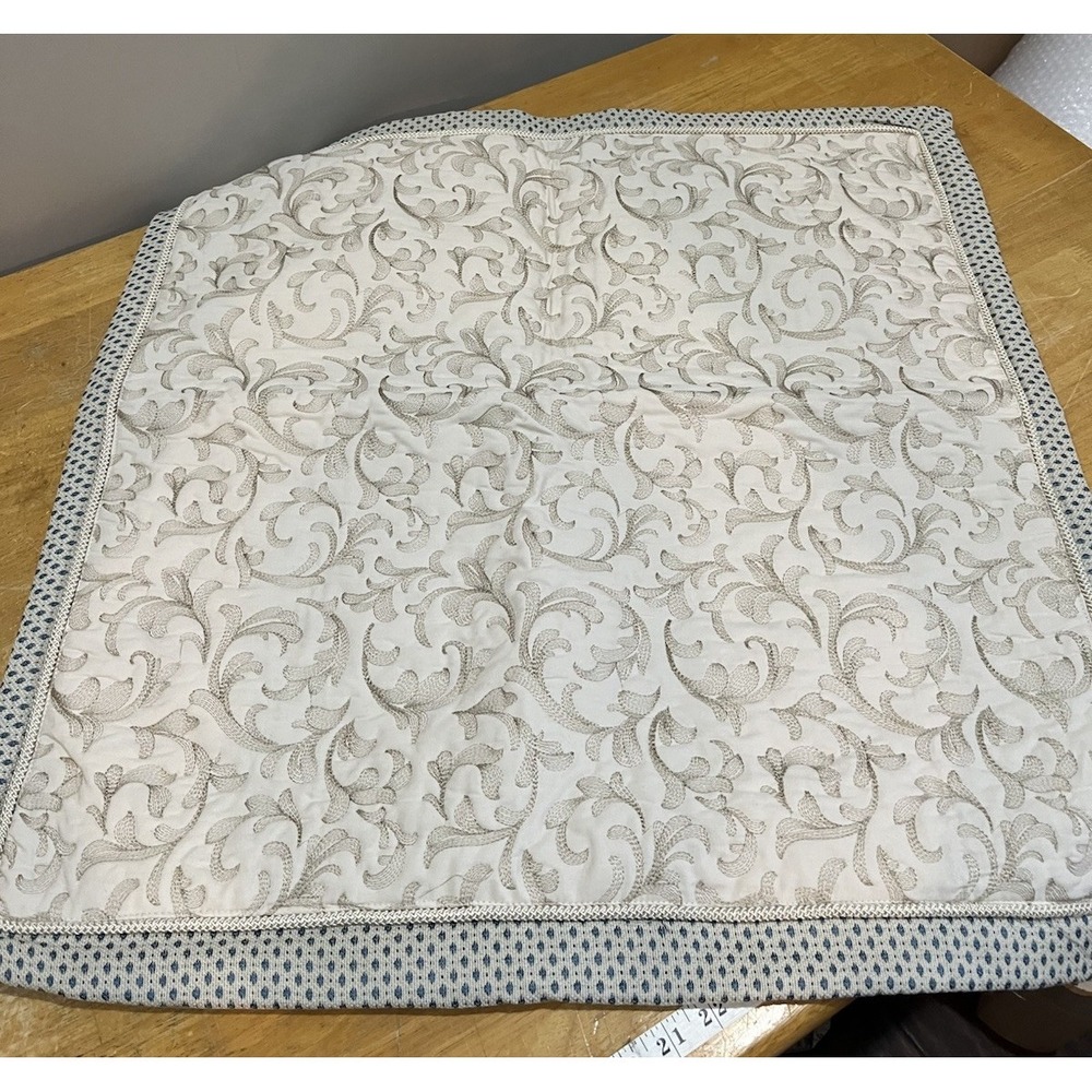 Croscill Willa European Pillow Sham Blue Ivory Gold‎ 26" x 26"